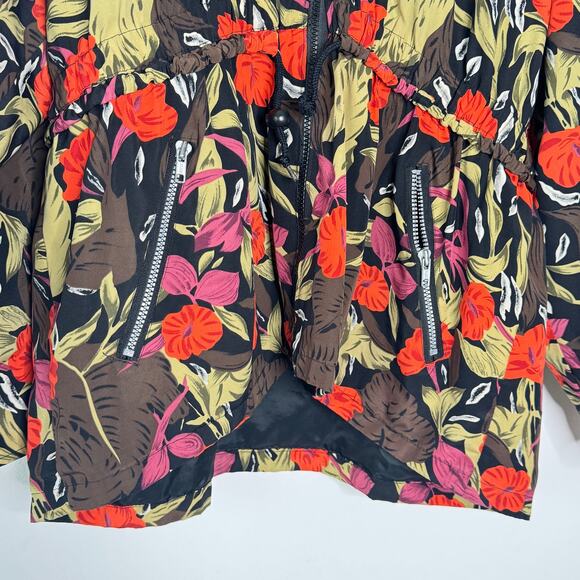 Cuccini Turbo Jacket Womens Large Floral Multicolor Full Zip‎ Hooded Windbreaker - Picture 4 of 10